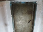 Original metal surface facing heating room